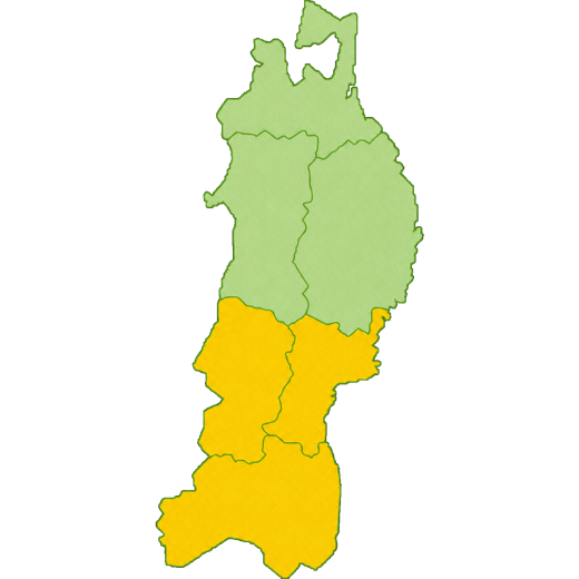 東北対応エリア地図（宮城・山形・福島）